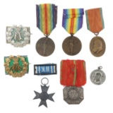 WWI VICTORY MEDALS & GERMAN - BAVARIAN BADGES