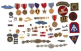 WWII US MILITARY PURPLE HEART, INSIGNIA, & PATCHES
