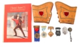 WWII NAMED CIVILIAN FIREMEN MEDALS / CUFFS & BOOK