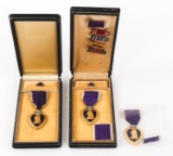 WWII - VIETNAM NAMED PURPLE HEART MEDAL LOT OF 3