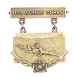 US MARINE CORPS 14K GOLD SHOOTING BADGE