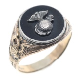 WWII US MARINES 14K GOLD FILLED SIGNET RING