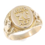 WWI 10K GOLD US 76th DIVISION A.E.F. SIGNET RING