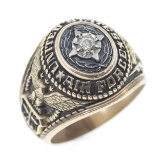 10K GOLD US AIR FORCE DIAMOND SIGNET RING