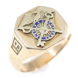 WWII 10K US ARMY QUARTERMASTER 1928 SIGNET RING