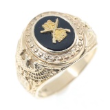 10K GOLD UNITED STATES ARMY SIGNET RING