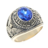 10K GOLD UNITED STATES NAVY SIGNET NAMED RING