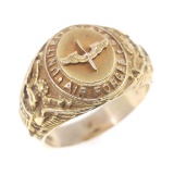 10K GOLD US AIR FORCES SIGNET RING