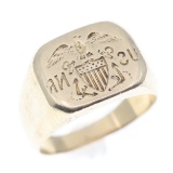 14K GOLD US NAVAL RESERVE INTAGLIO SEAL RING