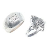 WWII SILVER THEATER MADE RINGS