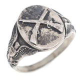 WWI US ARMY INFANTRY SILVER SIGNET RING