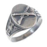 WWI US ARMY INFANTRY STERLING SILVER LOCKET RING