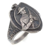WWI US ARMY INFANTRY SWEETHEART SILVER RING