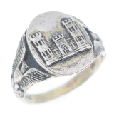 WWI US ENGINEER CORPS STERLING SILVER SIGNET RING