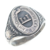 WWI US ENGINEERS CORPS STERLING SILVER SIGNET RING