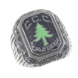 1934 CCC CIVILIAN CONSERVATION CORPS STERLING RING