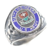 US ARMY 312th ENGINEERS COMPANY SILVER SIGNET RING