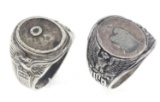 US MILITARY STERLING SILVER SIGNET RINGS