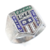 WWII 1944 UNITED STATES CBI THEATER STERLING RING
