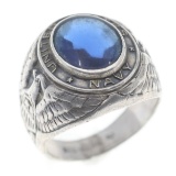 WWII UNITED STATES NAVY SILVER SIGNET RING