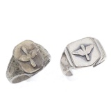 WWII US AIR FORCE STERLING SILVER RINGS