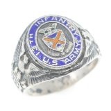 WWII US ARMY 13th INFANTRY SILVER SIGNET RING