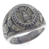 WWII US ARMY AIR FORCE PILOT OFFICER'S SILVER RING