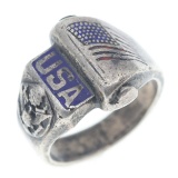 WWII US ARMY STERLING SILVER RING