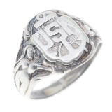 WWII US NAVY STERLING SILVER SIGNET RING
