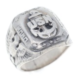 WWII US NAVY STERLING SILVER SIGNET RING
