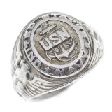 WWII US NAVY STERLING SILVER SIGNET RING