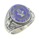 WWII USAAF 90th BG JOLLY ROGERS SILVER SIGNET RING