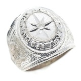 US ARMY STERLING SILVER & DIAMOND SIGNET RING