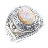 US MARINES COWRY SHELL STERLING SILVER RING