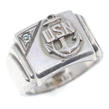 US NAVY STERLING SILVER SIGNET RING