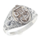 WOMEN'S US NAVY STERLING SILVER SIGNET RING