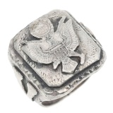 WWII VICTORY US ARMY STERLING SILVER SIGNET RING