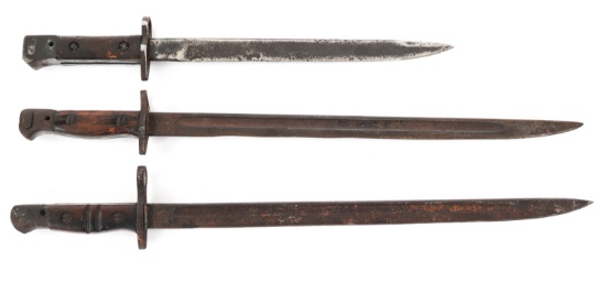 WWI - WWII US M1917 & BRITISH BAYONET LOT OF 3