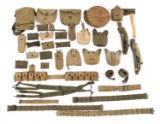 WWII US ARMY MAP CASE & FIELD GEAR LOT
