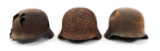 WWII GERMAN BATTLEFIELD RELIC M42 & M35 HELMETS