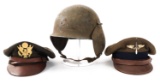 WWII USAAF M3 FLAK HELMET / CRUSHER & CADET CAP
