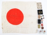 WWII IMPERIAL JAPANESE FLAG / MEDAL & CURRENCY LOT