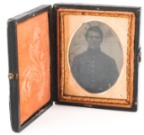 ENCASED CIVIL WAR ERA SOLDIER TIN TYPE