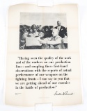 WWII US PRESIDENT ROOSEVELT QUOTE HOMEFRONT POSTER