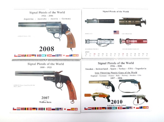 SIGNAL PISTOLS OF THE WORLD CALENDARS LOT OF 4