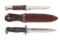 WWII GERMAN K98 & US M1 BAYONET CONVERTED KNIVES