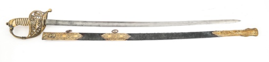19th C. EUROPEAN NAVAL OFFICER'S SWORD