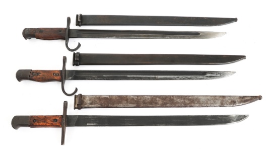 WWII IMPERIAL JAPANESE TYPE 30 BAYONET LOT OF 3