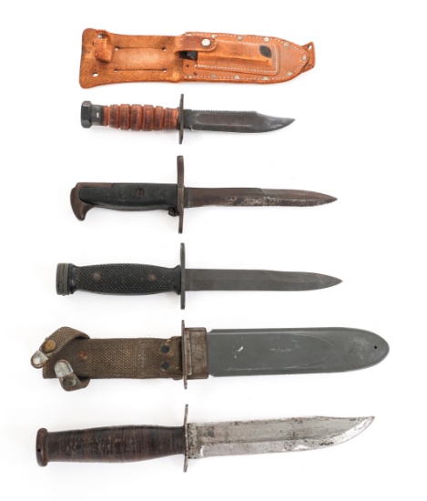 WWII - COLD WAR US BAYONET & KNIFE LOT OF 4