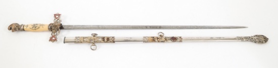 EARLY 20th C. KNIGHTS TEMPLAR NAMED SWORD